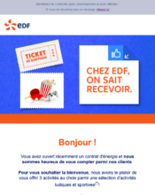  - Marketing relationnel - Bienvenue - Welcome - Marketing Acquisition - Gratuit - Cadeau - EDF - 10/2023