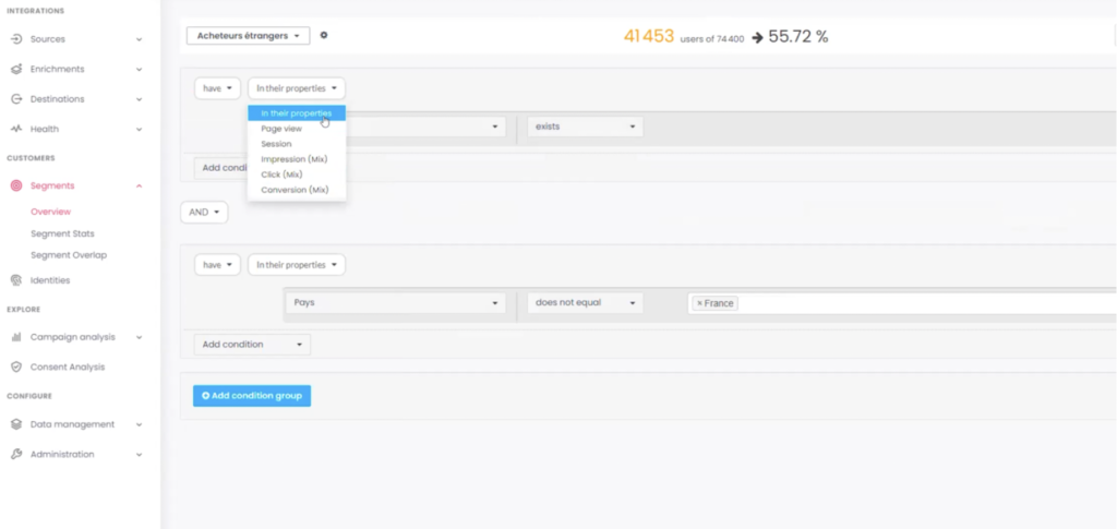 customer data platform commanders act editeur segments 2