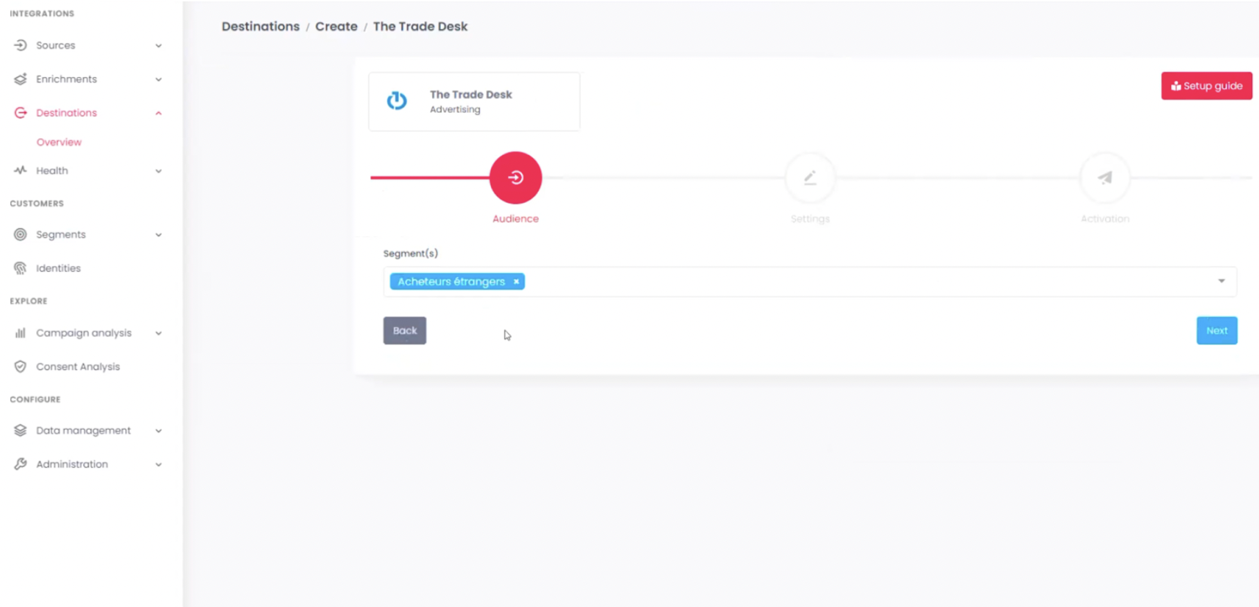 customer data platform commanders act parametrage connecteurs 2