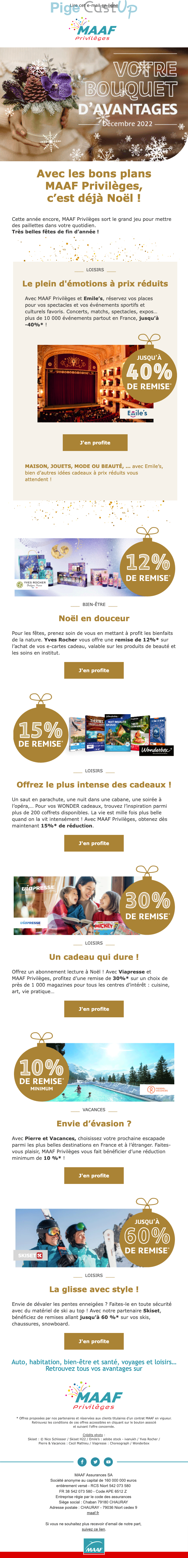 Exemple de Type de media  e-mailing - Maaf - Marketing relationnel - Calendaire (Noël, St valentin, Vœux, …)
