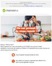 e-mailing - Marketing Acquisition - Gratuit - Cadeau - Marketing fidélisation - Incitation au réachat - Mathon - 12/2022
