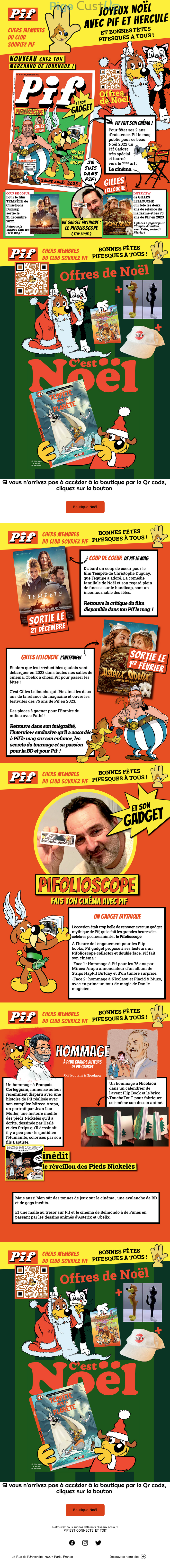 Exemple de Type de media  e-mailing - Pif Magazine - Marketing Acquisition - Acquisition abonnements - Marketing relationnel - Calendaire (Noël, St valentin, Vœux, …)