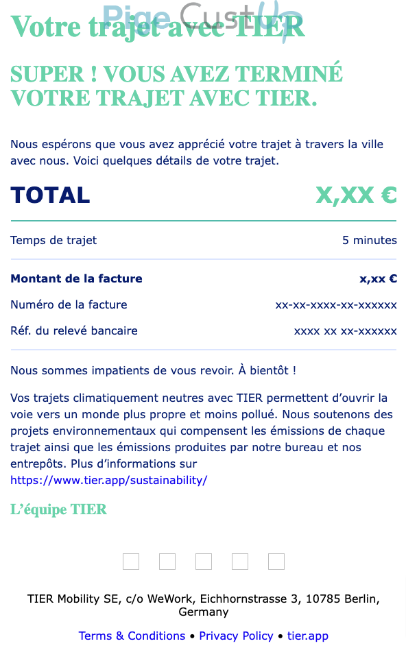 Exemple de Type de media  e-mailing - Tierr - Transactionnels - Mise à disposition facture