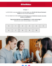 e-mailing - Enquêtes Clients - NPS / Avis clients - Billetreduc - 12/2022