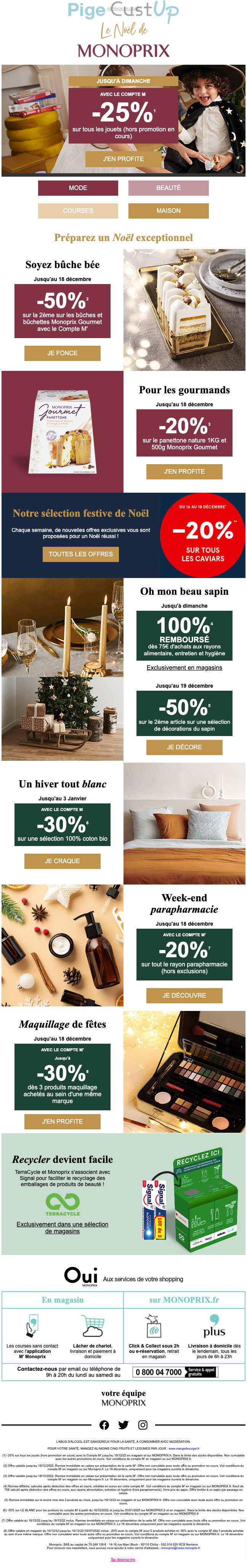 Exemple de Type de media  e-mailing - Monoprix - Erratum & Oups