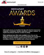 e-mailing - Marketing relationnel - Newsletter - Mediapart - 12/2022