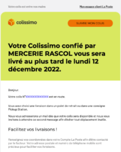e-mailing - Transactionnels - Suivi de commande Expédition / Livraison - La Poste - 12/2022