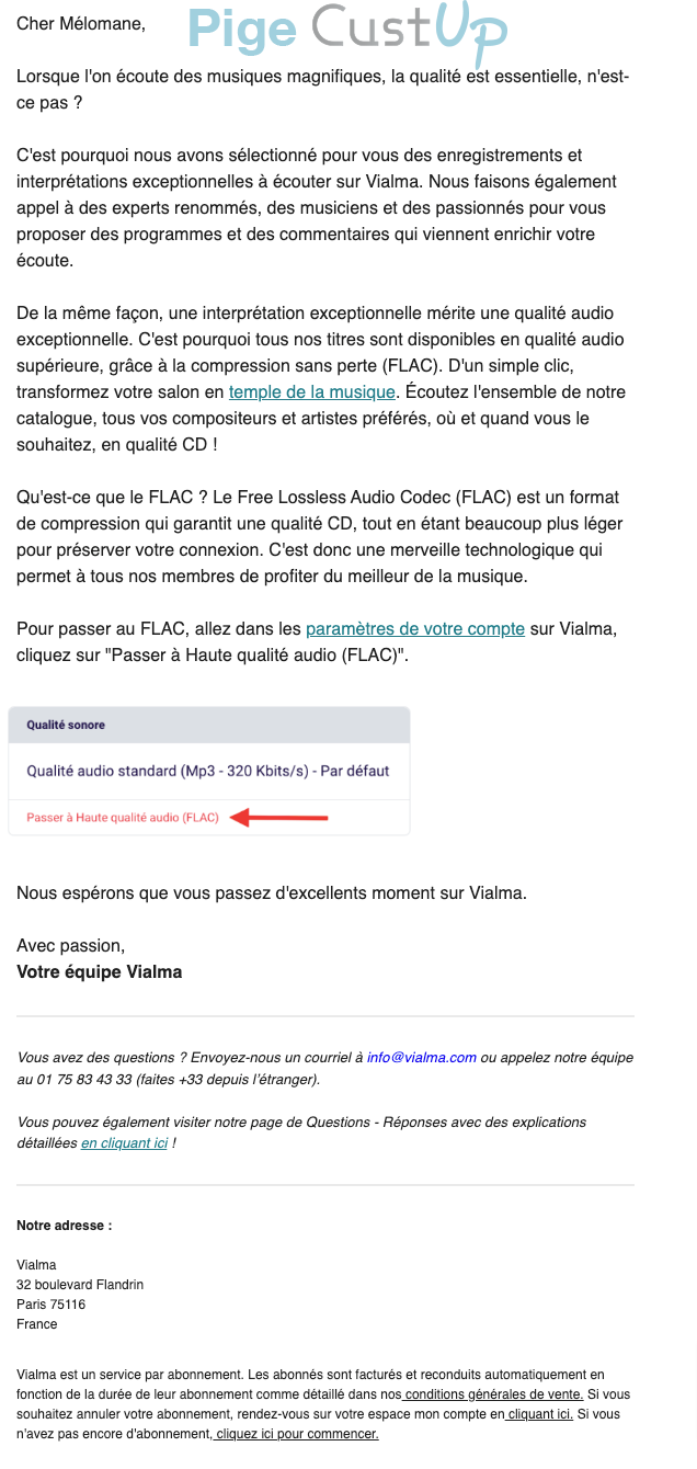 Exemple de Type de media  e-mailing - Vialma - Marketing relationnel - Newsletter