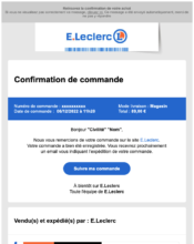e-mailing - Transactionnels - Confirmation de commande - Leclerc - 12/2022