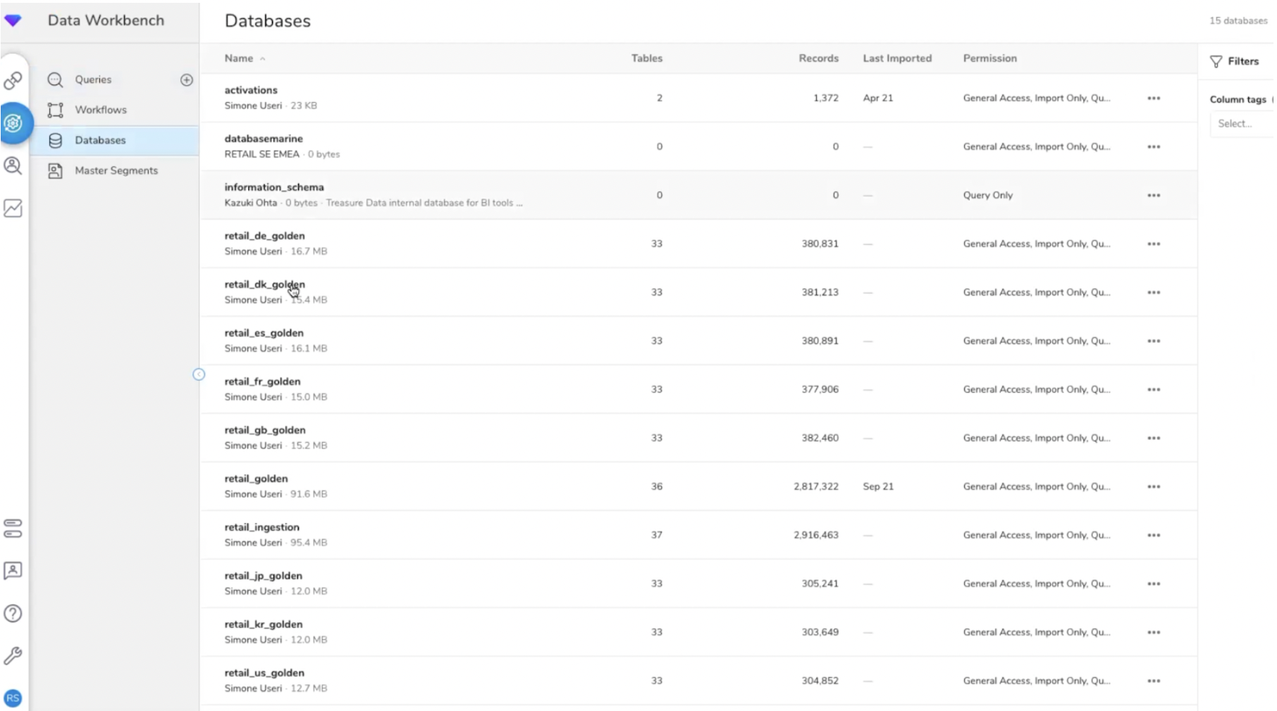 cdp treasure data bases de donnees