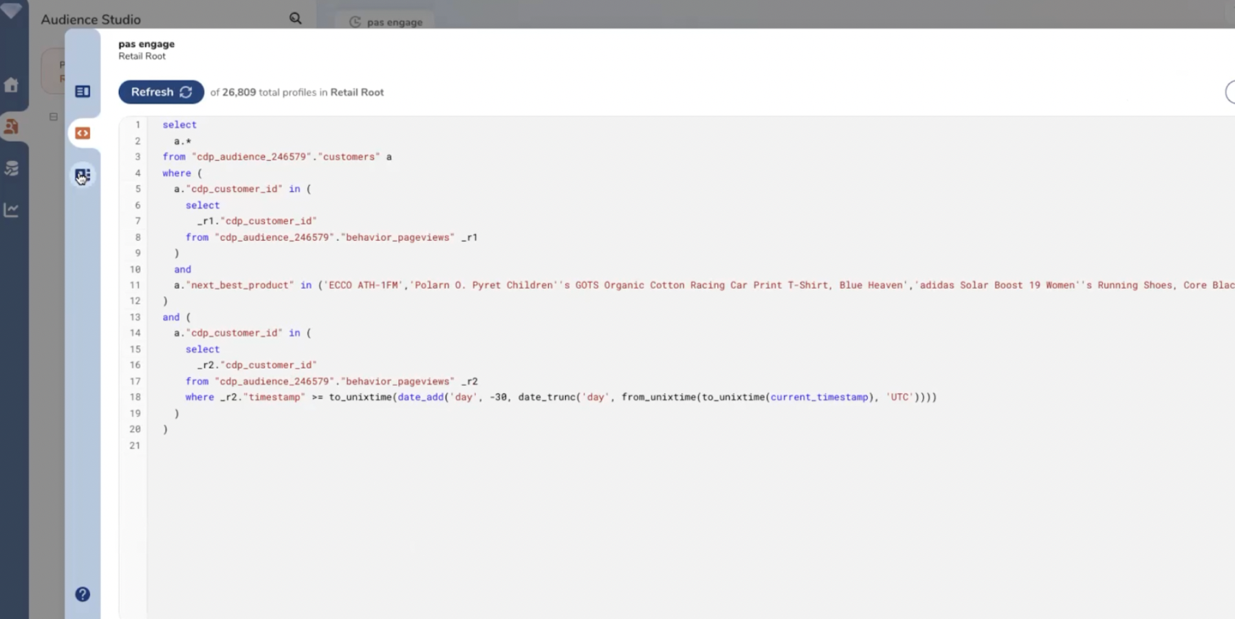 cdp treasure data creer segments sql