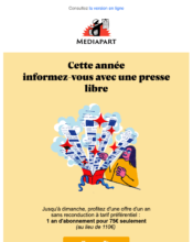 e-mailing - Marketing Acquisition - Acquisition abonnements - Mediapart - 01/2023