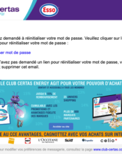 e-mailing - Transactionnels - Changement de mot de passe / d'identifiant - Esso - 01/2023