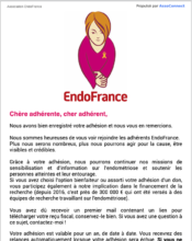 e-mailing - Marketing relationnel - Bienvenue - Welcome - Transactionnels - Confirmation abonnement - EndoFrance - 01/2023