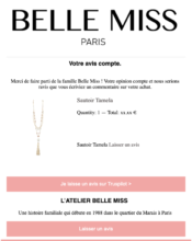 e-mailing - Enquêtes Clients - NPS / Avis clients - Belle Miss - 01/2023