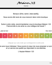 e-mailing - Enquêtes Clients - NPS / Avis clients - Maison 123 - 01/2023