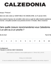 e-mailing - Enquêtes Clients - NPS / Avis clients - Calzedonia - 01/2023