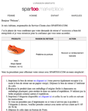 e-mailing - Textile Habillement Chaussures Maroquinerie - Spartoo - B2C - Service Clients - Suivi de demande - 01/2023