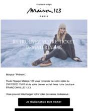 e-mailing - Transactionnels - Ticket de caisse - Maison 123 - 01/2023
