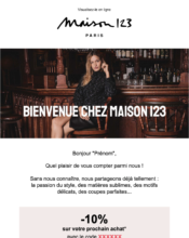 e-mailing - Marketing relationnel - Bienvenue - Welcome - Maison 123 - 01/2023