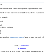 e-mailing - Transactionnels - Confirmation désabonnement Newsletters - ONI - 01/2023