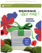 e-mailing - Santé Beauté - Yves Rocher - B2C - Marketing relationnel - Bienvenue - Welcome - Marketing Acquisition - Gratuit - Cadeau - 01/2023