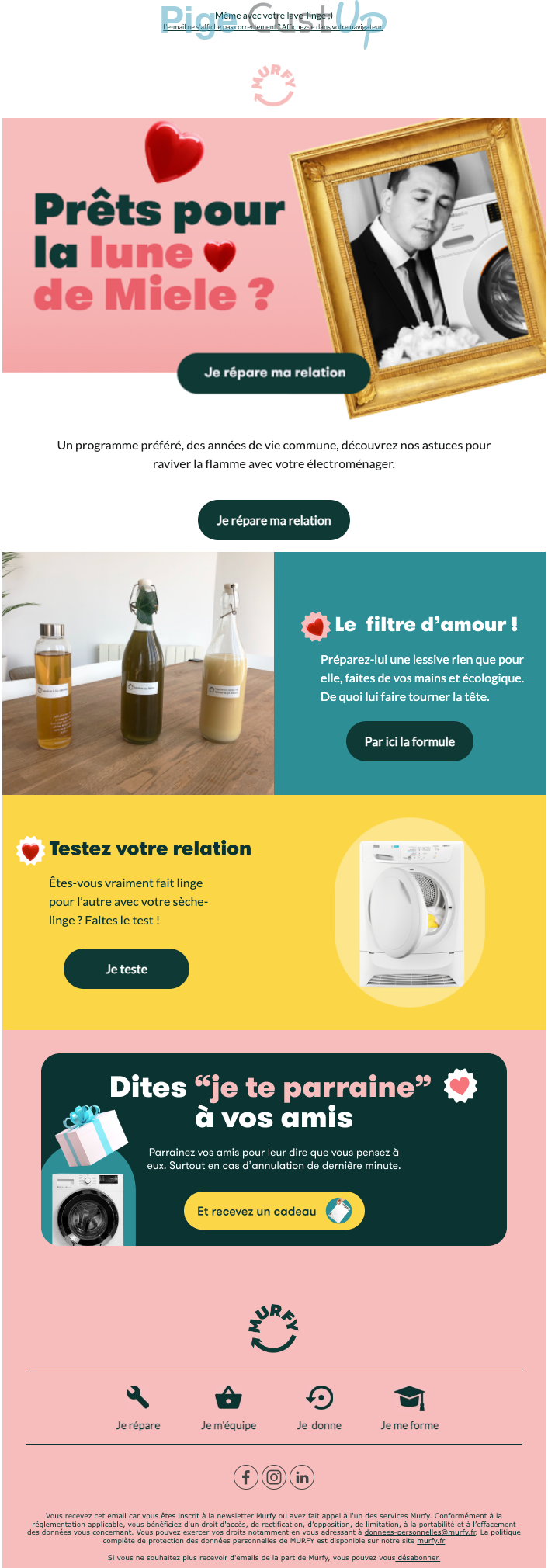 Exemple de Type de media  e-mailing - Murfy - Marketing relationnel - Newsletter