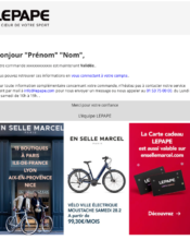 e-mailing - Transactionnels - Confirmation de commande - Lepape - 01/2023