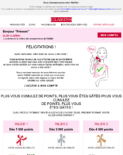 e-mailing - Marketing fidélisation - Points et statut - Clarins - 02/2023