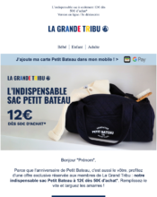 e-mailing - Marketing marque - Anniversaire marque - Petit Bateau - 02/2023