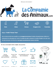 e-mailing - Marketing relationnel - Bienvenue - Welcome - La Compagnie des animaux - 03/2023