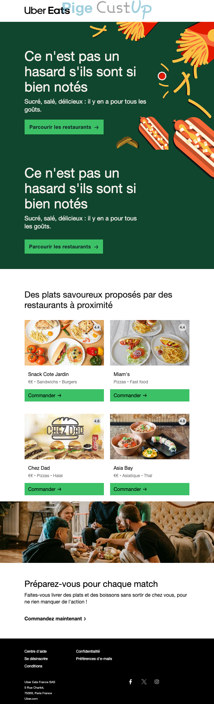 Exemple de Type de media  e-mailing - Uber - Marketing Acquisition - Relance inactifs