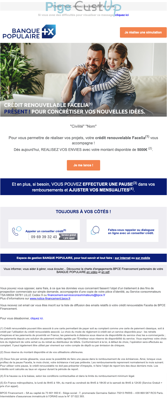 Exemple de Type de media  e-mailing - Banque Populaire - Marketing relationnel - Newsletter
