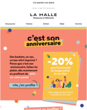 e-mailing - Marketing relationnel - Anniversaire / Fête contact - La Halle - 03/2023