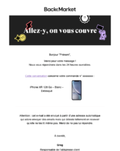 e-mailing - Service Clients - Réclamations - Suivi de demande - Back Market - 03/2023