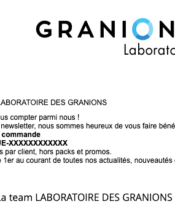 e-mailing - Marketing relationnel - Bienvenue - Welcome - Granions - 03/2023