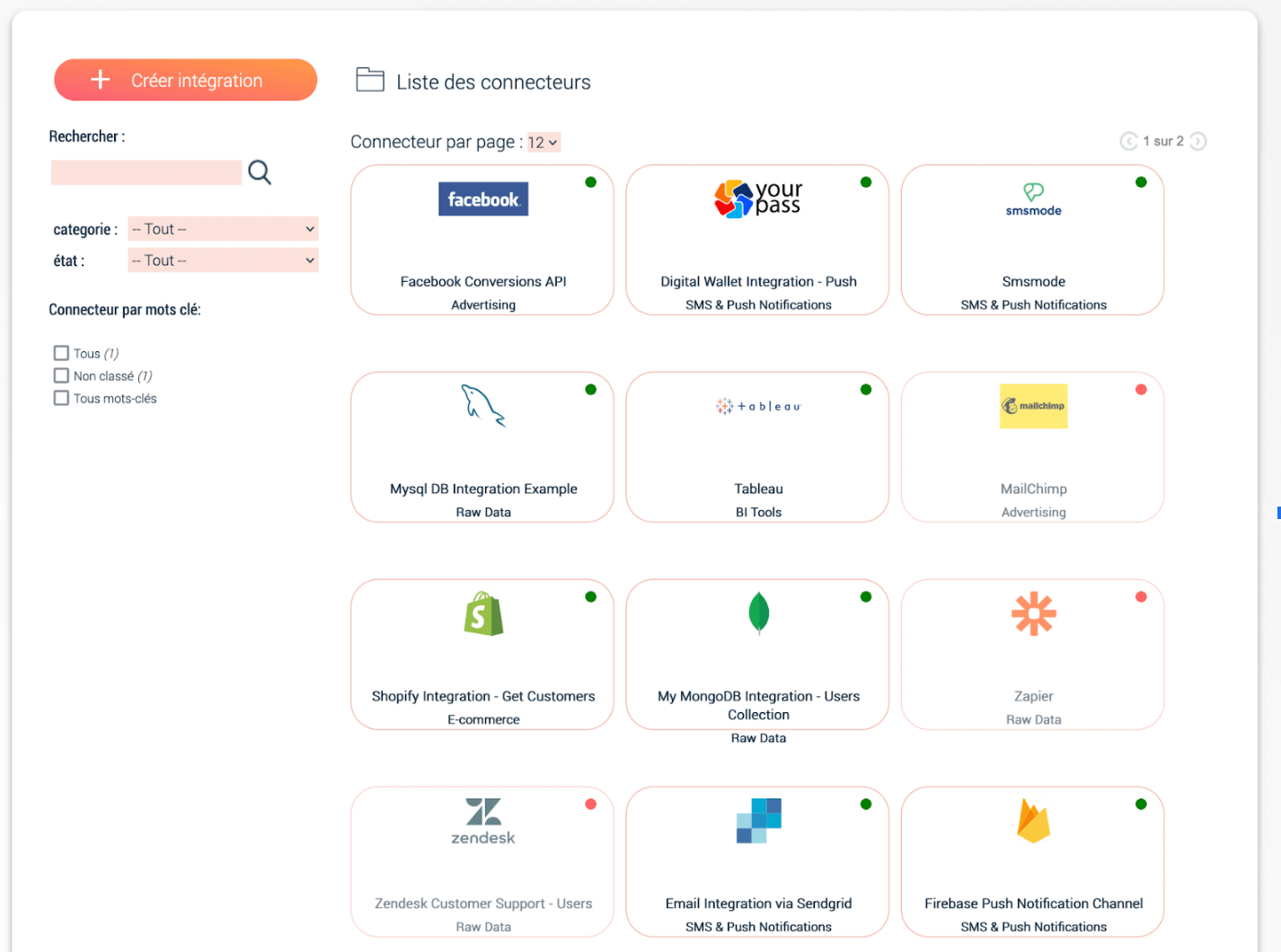 scal e cdp integrations connecteurs