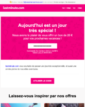 e-mailing - Marketing relationnel - Anniversaire / Fête contact - Lastminute.com - 04/2023