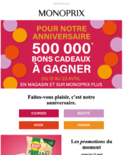 e-mailing - Marketing marque - Anniversaire marque - Monoprix - 04/2023