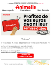 e-mailing - Marketing fidélisation - Points et statut - Animalis - 03/2023