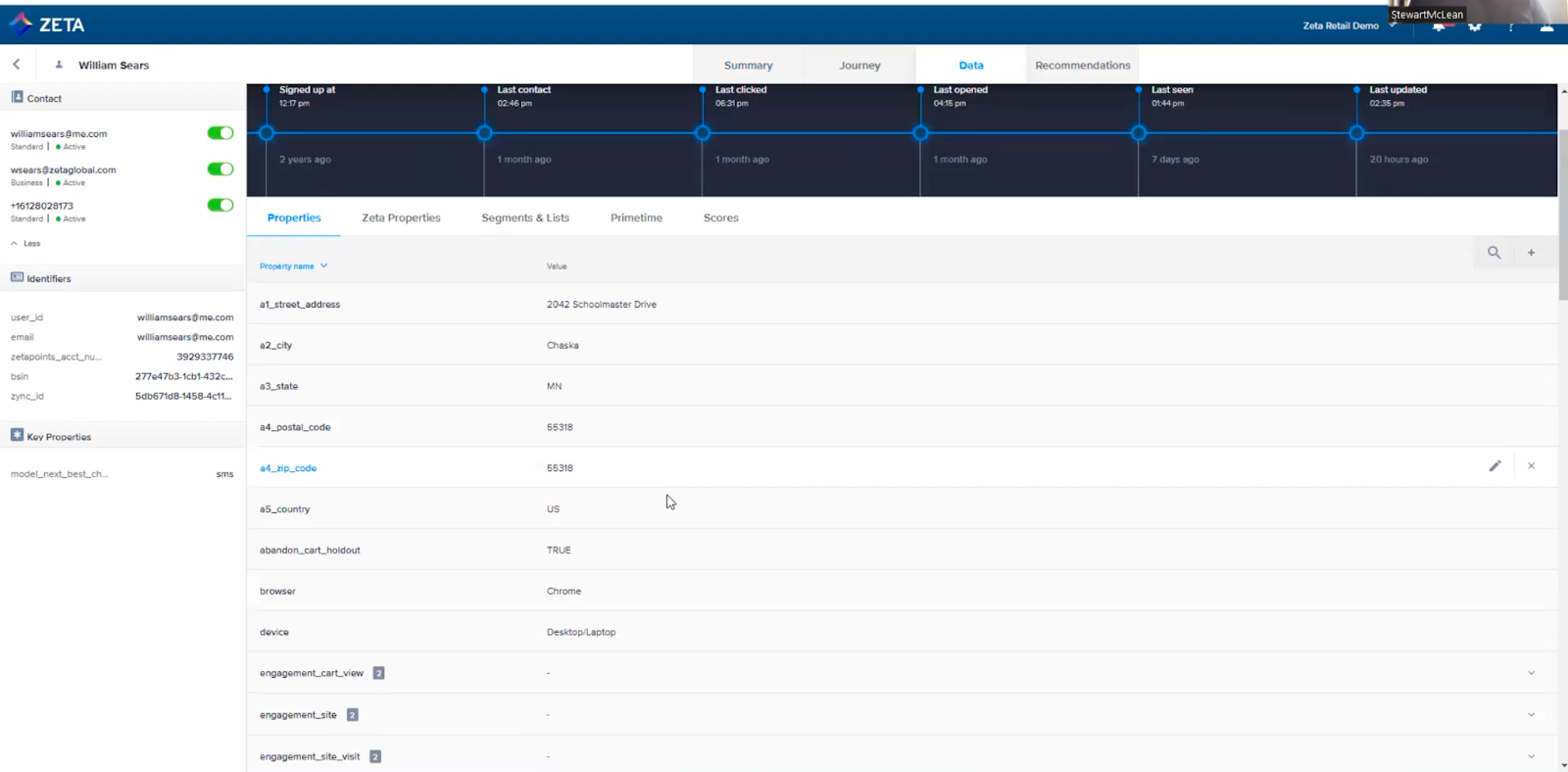 zeta cdp vue client 360 2