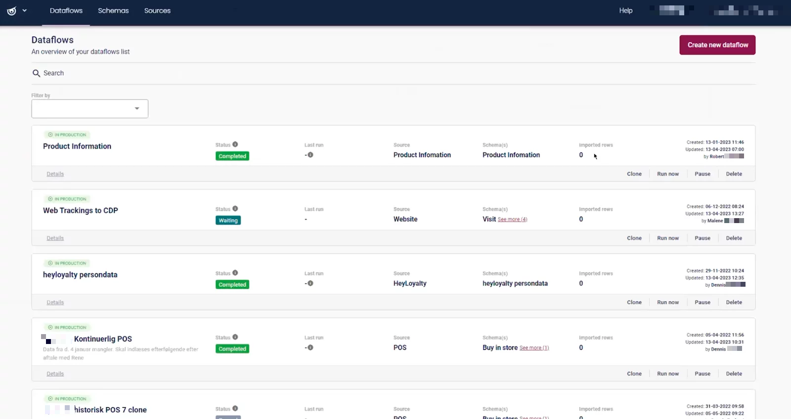 cdp raptor liste flux donnees