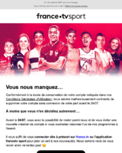 e-mailing - Transactionnels - Désactivation/Supression Compte - France TV - 07/2023