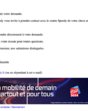 e-mailing - Service Clients - Suivi de demande - Speedy - 10/2023