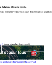 e-mailing - Enquêtes Clients - NPS / Avis clients - Speedy - 10/2023