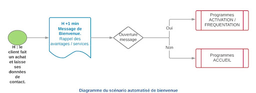 Détail d'un scénario pour un email de bienvenue