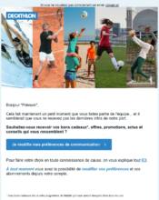 e-mailing - Marketing Acquisition - Relance inactifs - Décathlon - 02/2024