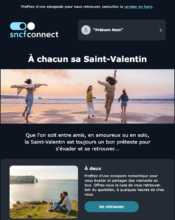 e-mailing - Marketing relationnel - Calendaire (Noël, St valentin, Vœux, …) - SNCF - 02/2024