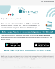 e-mailing - Marketing marque - Communication Services - Nouveaux Services - Info Retraite - 03/2024