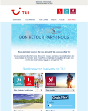 e-mailing - Marketing marque - Communication Produits - Nouveaux produits - Communication Services - Nouveaux Services - TUI - 03/2024